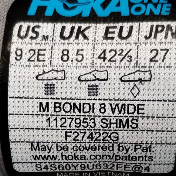 Hoka Bondi 8 Sharkskin Grey Size 9 2E Wide - Picture 9 of 16